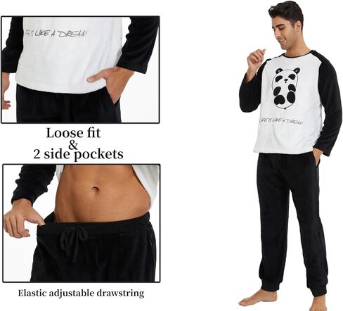 Mens Fleece Robes Set-Mens Winter Plush Robe-Fashionable Cartoon-Soft -Comfortable-Winter Nightgown in Saudi Arabia