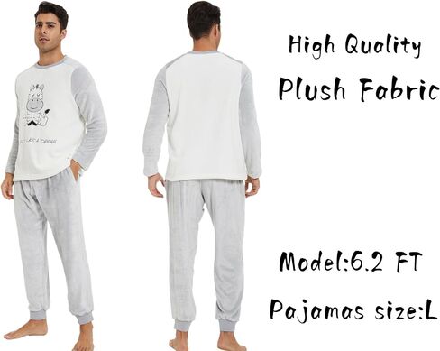 Mens Fleece Robes Set-Mens Winter Plush Robe-Fashionable Cartoon-Soft -Comfortable-Winter Nightgown in Saudi Arabia