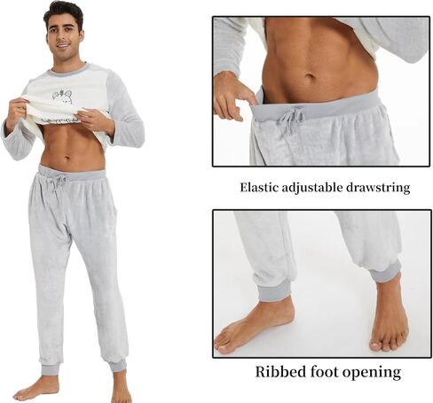 Mens Fleece Robes Set-Mens Winter Plush Robe-Fashionable Cartoon-Soft -Comfortable-Winter Nightgown in Saudi Arabia
