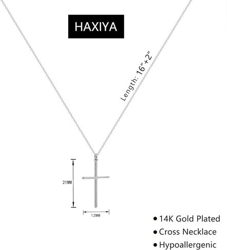 14K Gold Plated/Sterling Silver Cross Necklace for Women Dainty Women's Tiny/Simple/Mini/Classic Cross Pendant Necklace Christmas Jewelry Gifts for Women in Kuwait