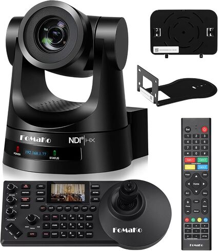 FoMaKo PTZ Camera 30x Optical Zoom HDMI AI Auto Tracking PoE 3G-SDI IP Live Streaming HDMI PTZ Camera for Church Worship Education Events vMix OBS Wirecast (FMK30SDI Pro Black) in Kuwait