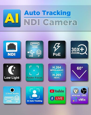 كاميرا FoMaKo PTZ تكبير بصري 30x HDMI AI تتبع تلقائي PoE 3G-SDI IP بث مباشر كاميرا HDMI PTZ لأحداث تعليم عبادة الكنيسة vMix OBS Wirecast (FMK30SDI Pro أسود) in Kuwait