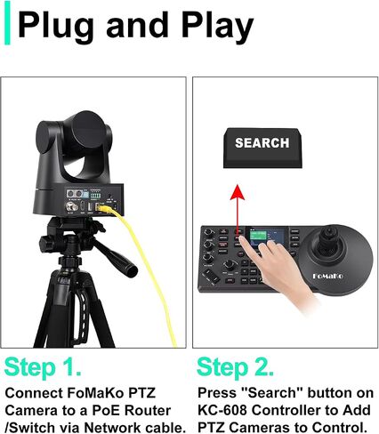 FoMaKo PTZ Camera 30x Optical Zoom HDMI AI Auto Tracking PoE 3G-SDI IP Live Streaming HDMI PTZ Camera for Church Worship Education Events vMix OBS Wirecast (FMK30SDI Pro Black) in Kuwait