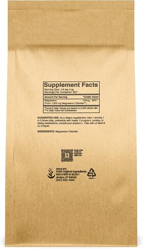 Pure Original Ingredients Magnesium Chloride (1 lb), Eco-Friendly Packaging, Crystal Powder, Magnesium Supplement in Kuwait