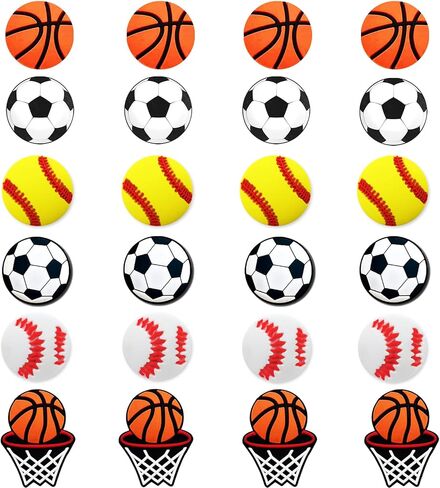 Sports Shoe Charms for Clog Decoration Soccer Basketball Football Baseball Softball Football Charms for Shoes Charm for Kids Adults Sports Favor, PVC Shoe Charm Accessories Decoration Gift in Saudi Arabia