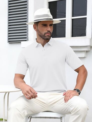 TACVASEN Men's Polo Shirts Short Sleeve Casual Cotton Pique 3 Buttons T-Shirts Classic Fit Golf Polo Shirts in Saudi Arabia