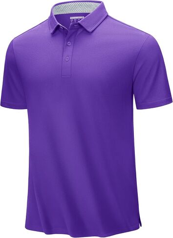 TACVASEN Men's Polo Shirts Short Sleeve Casual Cotton Pique 3 Buttons T-Shirts Classic Fit Golf Polo Shirts in Saudi Arabia