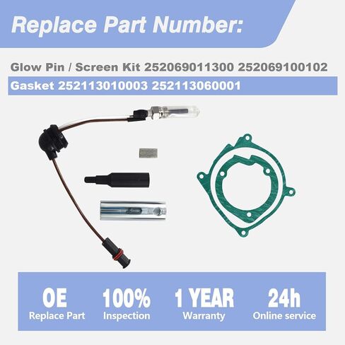 CULMKARI for Eberspaecher Airtronic D2 2kw Air 12V Parking Heater Maintenance Kit with Glow Plug, Screen Kit and Gaskets OE# 252069011300 252069100102 252113010003 252113060001 (D2) in Saudi Arabia