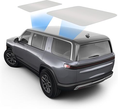PACEWALKER Glass Foldable Roof Sunshade Heat Insulation UV Blocking Sunroof Covers Compatible with 2022-2024 Rivian R1S Accessories(Silver) in Saudi Arabia
