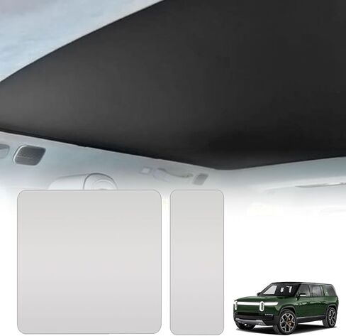 PACEWALKER Glass Foldable Roof Sunshade Heat Insulation UV Blocking Sunroof Covers Compatible with 2022-2024 Rivian R1S Accessories(Silver) in Saudi Arabia