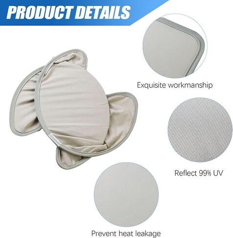 PACEWALKER Glass Foldable Roof Sunshade Heat Insulation UV Blocking Sunroof Covers Compatible with 2022-2024 Rivian R1S Accessories(Silver) in Saudi Arabia