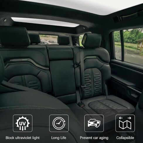 PACEWALKER Glass Foldable Roof Sunshade Heat Insulation UV Blocking Sunroof Covers Compatible with 2022-2024 Rivian R1S Accessories(Silver) in Saudi Arabia