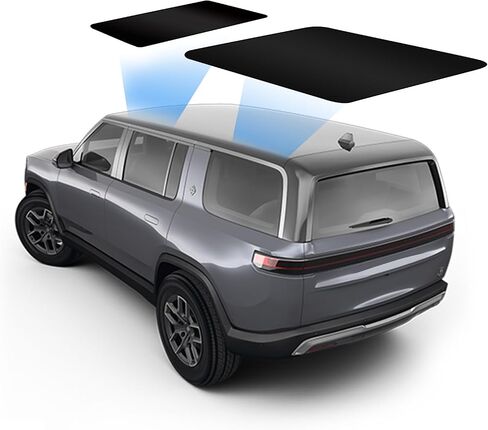 PACEWALKER Glass Foldable Roof Sunshade Heat Insulation UV Blocking Sunroof Covers Compatible with 2022-2024 Rivian R1S Accessories(Silver) in Saudi Arabia