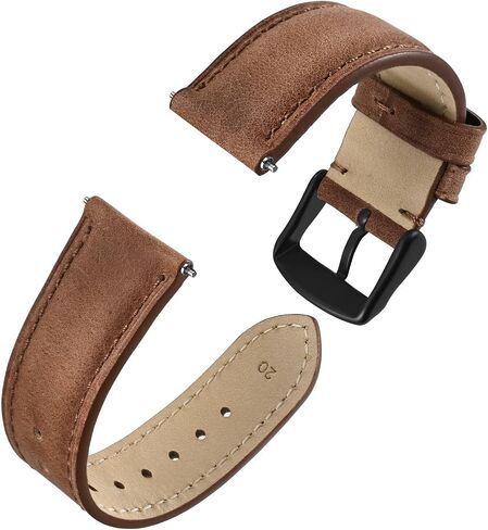 Anbeer Retro Watch Band Quick Release, Crazy Horse Leather Watch Straps for Men and Women, Band Width - 18mm 20mm 22mm 16mm 19mm 24mm in Kuwait