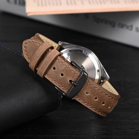 Anbeer Retro Watch Band Quick Release, Crazy Horse Leather Watch Straps for Men and Women, Band Width - 18mm 20mm 22mm 16mm 19mm 24mm in Kuwait