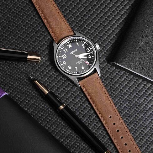 Anbeer Retro Watch Band Quick Release, Crazy Horse Leather Watch Straps for Men and Women, Band Width - 18mm 20mm 22mm 16mm 19mm 24mm in Kuwait
