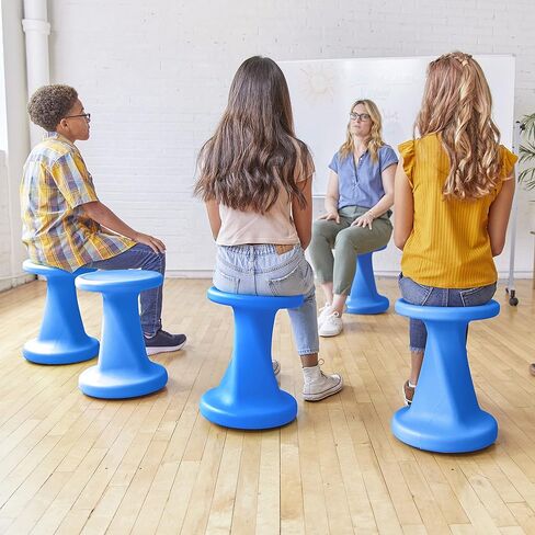ECR4Kids Twist Wobble Stool، ارتفاع المقعد 18 بوصة، مقاعد نشطة، أسود in Kuwait