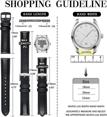 Anbeer Retro Watch Band Quick Release, Crazy Horse Leather Watch Straps for Men and Women, Band Width - 18mm 20mm 22mm 16mm 19mm 24mm in Kuwait