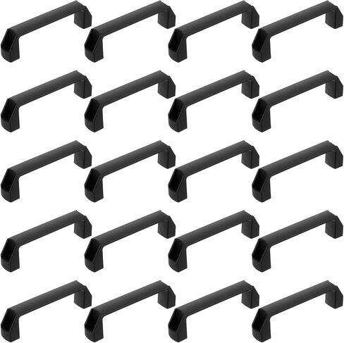 uxcell 20 Pack Rectangular Plastic Pull Handle, 90mm/3.5 Inch Hole Center Cabinets Pull for Drawer Luggage Mechanical Equipment Garages, Black in Saudi Arabia