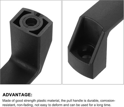 uxcell 20 Pack Rectangular Plastic Pull Handle, 90mm/3.5 Inch Hole Center Cabinets Pull for Drawer Luggage Mechanical Equipment Garages, Black in Saudi Arabia