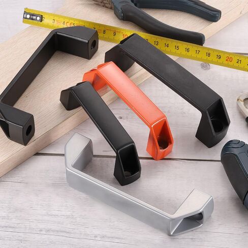 uxcell 20 Pack Rectangular Plastic Pull Handle, 90mm/3.5 Inch Hole Center Cabinets Pull for Drawer Luggage Mechanical Equipment Garages, Black in Saudi Arabia