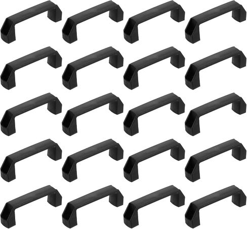 uxcell 20 Pack Rectangular Plastic Pull Handle, 90mm/3.5 Inch Hole Center Cabinets Pull for Drawer Luggage Mechanical Equipment Garages, Black in Saudi Arabia