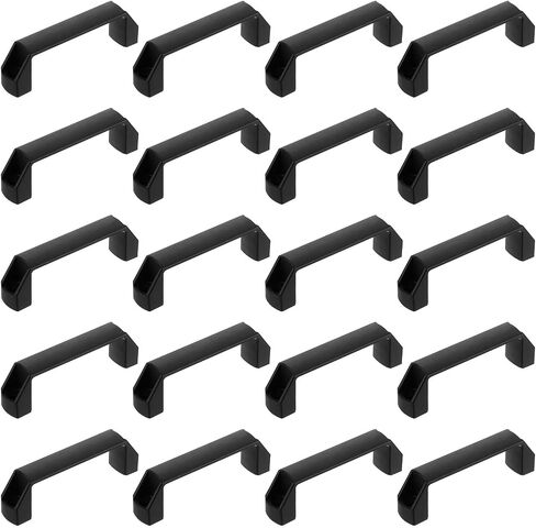 uxcell 20 Pack Rectangular Plastic Pull Handle, 90mm/3.5 Inch Hole Center Cabinets Pull for Drawer Luggage Mechanical Equipment Garages, Black in Saudi Arabia