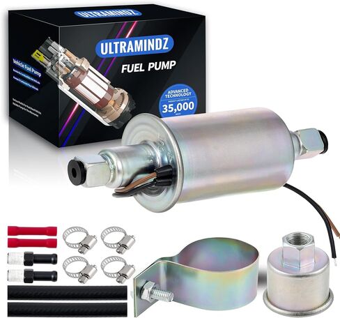 Electric Inline Fuel Pump Low Pressure for Carburetor Universal 5-9 psi 12 volt w/Filter Clamps Kit E8012S P60430 in Saudi Arabia
