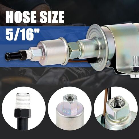 Electric Inline Fuel Pump Low Pressure for Carburetor Universal 5-9 psi 12 volt w/Filter Clamps Kit E8012S P60430 in Saudi Arabia