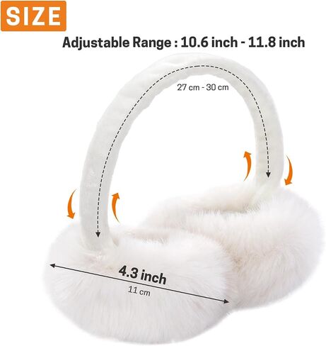 Aurya Winter Earmuffs for Kids, Foldable Fluffy Ear Warmer Girls & Boys Outdoor Adjustable Headband Ear Covers in Kuwait