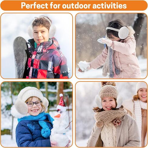 Aurya Winter Earmuffs for Kids, Foldable Fluffy Ear Warmer Girls & Boys Outdoor Adjustable Headband Ear Covers in Kuwait