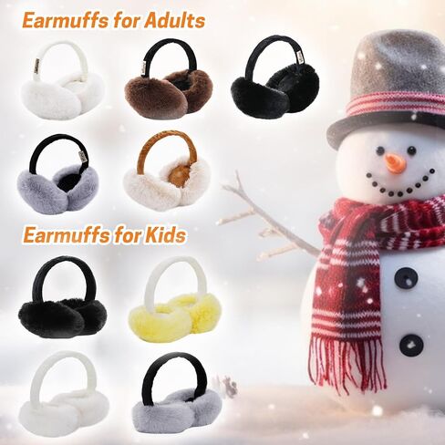 Aurya Winter Earmuffs for Kids, Foldable Fluffy Ear Warmer Girls & Boys Outdoor Adjustable Headband Ear Covers in Kuwait