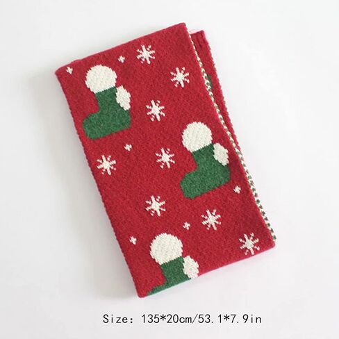 Felite Fnn Kids Christmas Reindeer Snowflake Scarf Fall Winter Warm Knit Scarf in Saudi Arabia