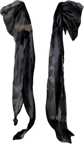 Detachable Organza Sleeves with Long Draping for Wedding Prom Pageant in Kuwait