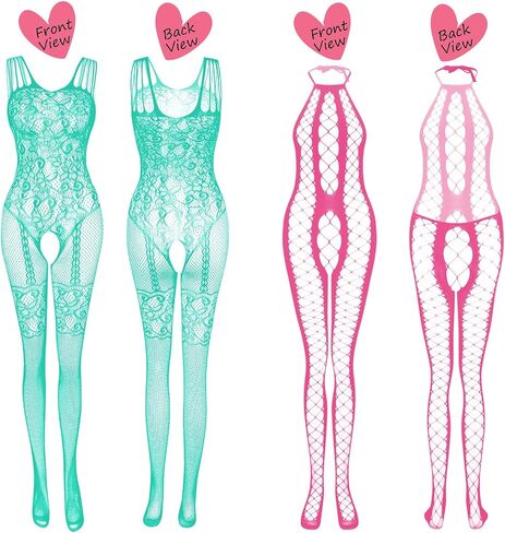 JDiction Women’s Lingerie BabyDoll Fishnet Bodysuit Sexy Nightwear(12 Pack) in Kuwait