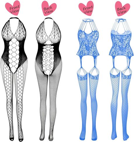 JDiction Women’s Lingerie BabyDoll Fishnet Bodysuit Sexy Nightwear(12 Pack) in Kuwait