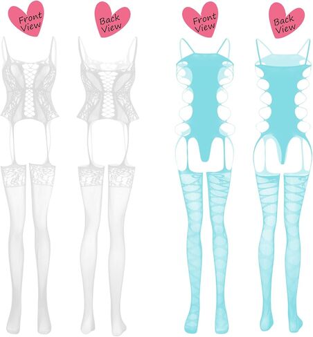 JDiction Women’s Lingerie BabyDoll Fishnet Bodysuit Sexy Nightwear(12 Pack) in Kuwait