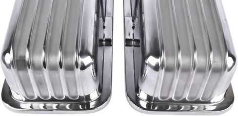 Polished Aluminum Finned Short Valve Cover Replacement for Chevy small block 283, 302, 305, 327, 350, 400 1958-86 in Kuwait