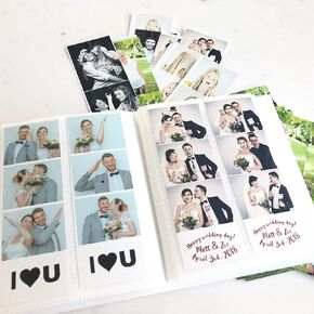 Photo Booth Photo Album - For Wedding or Party- Holds 120 Photobooth 2x6 Photo Strips - Slide In (2X6, LAVENDER)