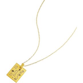 Horseshoe Cowboy Lucky Card Pendant Gold Necklace for Women, Protection Jewelry Accessories Romantic Cool Gifts for Her Women in Their 20s 30s