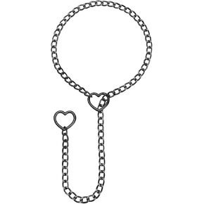 MILAKOO Heart O-ring Slip Chain Necklace for Women Punk Rock Choker Goth Adjustable Lariat Y-Necklace