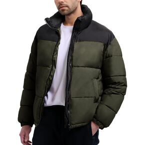 Mens Puffer Jacket Winter Warm Lightweight Puffy Coats Waterproof Long Sleeve Zip Up Quilted Parka Jackets