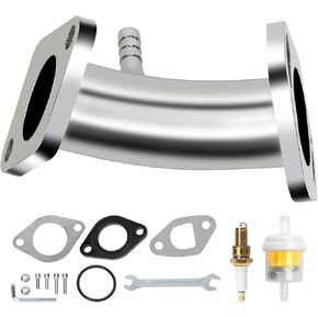 212cc Intake Manifold with Pulse Compatible with Predator 212 196cc Coleman Mini Bike CT200U BT200X CT200U-EX B200R KT196 Racing Go Kart Baja MB200 GX160 GX200 Clone Engine Performance Parts