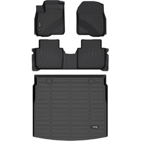 HAFIDI® Floor Mats & Cargo Liner Set Fit For 2023 2024 2025 Honda CRV Hybrid & 2023 2024 2025 Honda CRV All Weather Protection TPE Anti-Slip Automotive Full Set Floor Liners Custom Accessories - Black