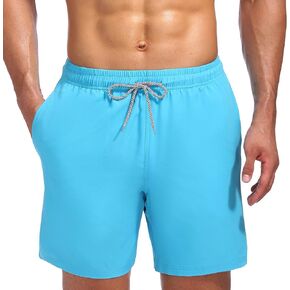 Biwisy Mens Swim Trunks Quick Dry Beach Shorts Mesh Lining Swimwear Bathing Suits with Pockets