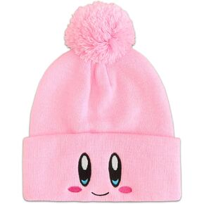 Ohjijinn Anime Beanie Pink Beanie Kawaii Knit Hats, Cute Womens Winter Hats Funny Beanie Hat Winter Skiing Slouchy Warm Cap for Women