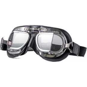 HDM Products Mk49 Black Leather Classic Motorcycle Goggles/Classic Flying Goggles in Saudi Arabia