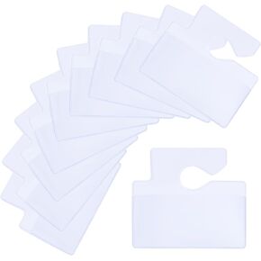 10pcs Clear Parking Permit Holders, Parking Lot Pass Rearview Mirror Hang Tags Transparent Vehicle Parking Pass Holder Hanger for Car Passes Permits Stickers (Vertical Version)