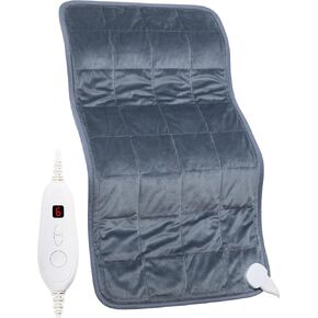 Weighted Heating Pad, 17''x 33" XXXL Extra-Large Electric Heat Pad for Back Pain Relief w/ 6 Heat Settings 2H Auto Shut-Off, w/4.9lbs BPA-Free Beads for Cramps Neck Shoulder Arms Legs Machine Washable