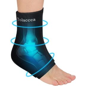Ankle Foot Ice Pack Wrap for Injuries, Reusable Gel Ice Pack for Hot & Cold Therapy, Cold Therapy Compression Sleeve for Achilles Tendonitis,Plantar Fasciitis,Swelling,Sprained,Pain Relief